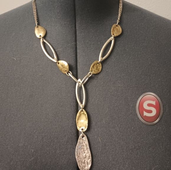 Vintage Jewelry - vintage gold tone silver tone necklace long unbranded